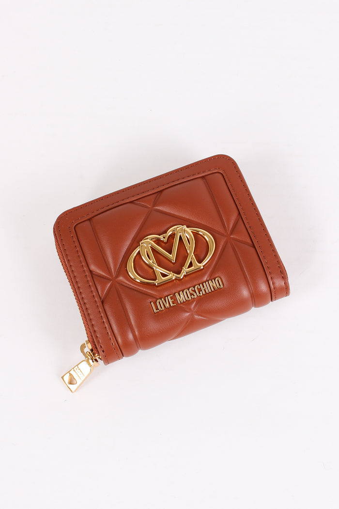 Zip Around Piccolo Matelasse Castagna-6