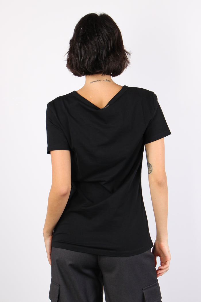 Palmira T-shirt Ricamo Black-3