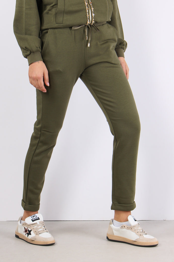 Pantalone Felpa Basico Olive Night-6