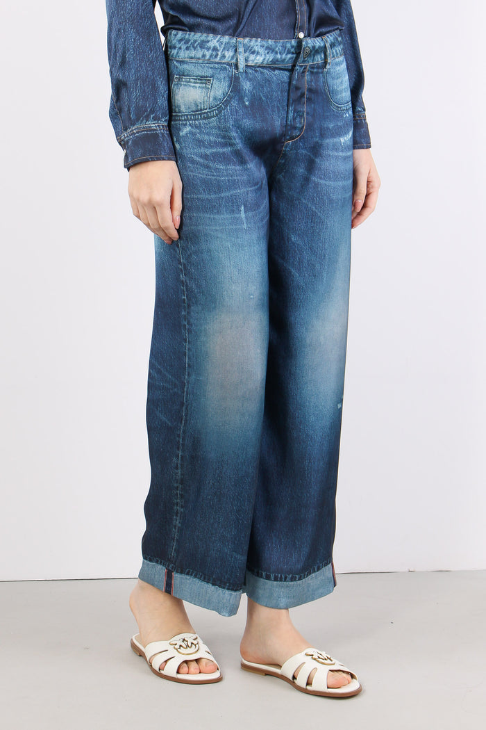 Jeans Stampa Digitale Rottture Blu Denim-3