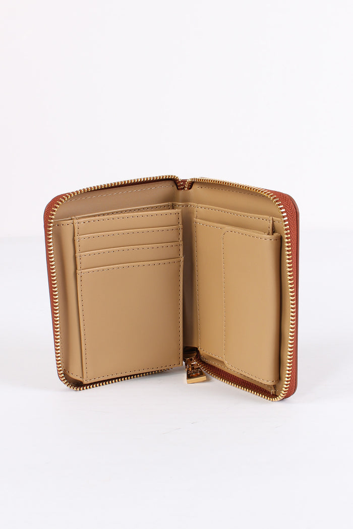 Zip Around Piccolo Matelasse Castagna-5