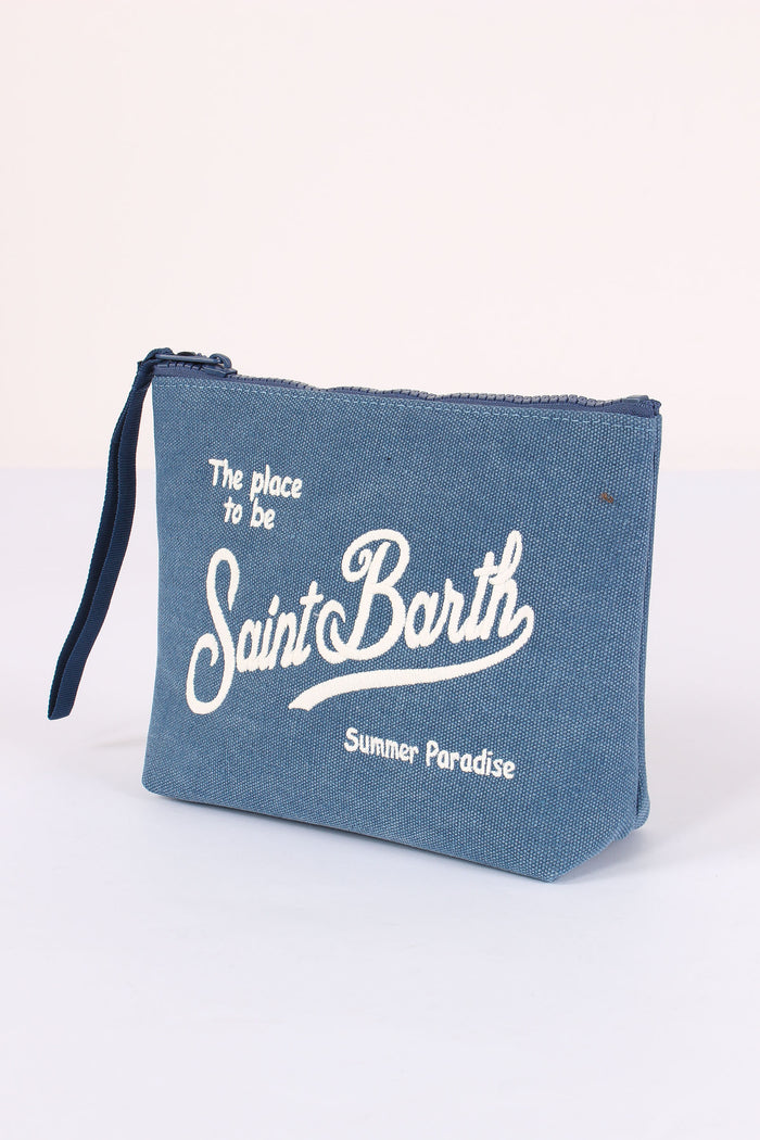 Aline Pochette Canvas Blu-5