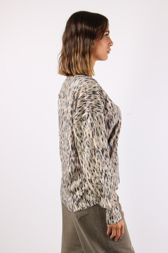 Maglia Scavo V Animalier Spotted Chine-5