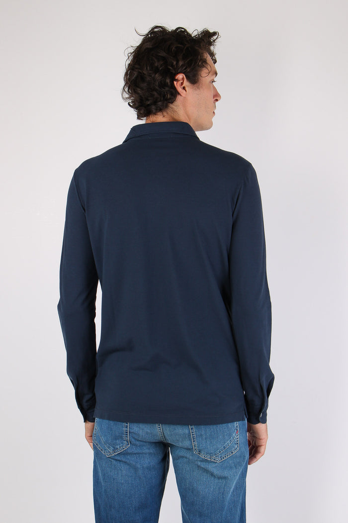 Polo Camicia Ice Cotton Blu-4