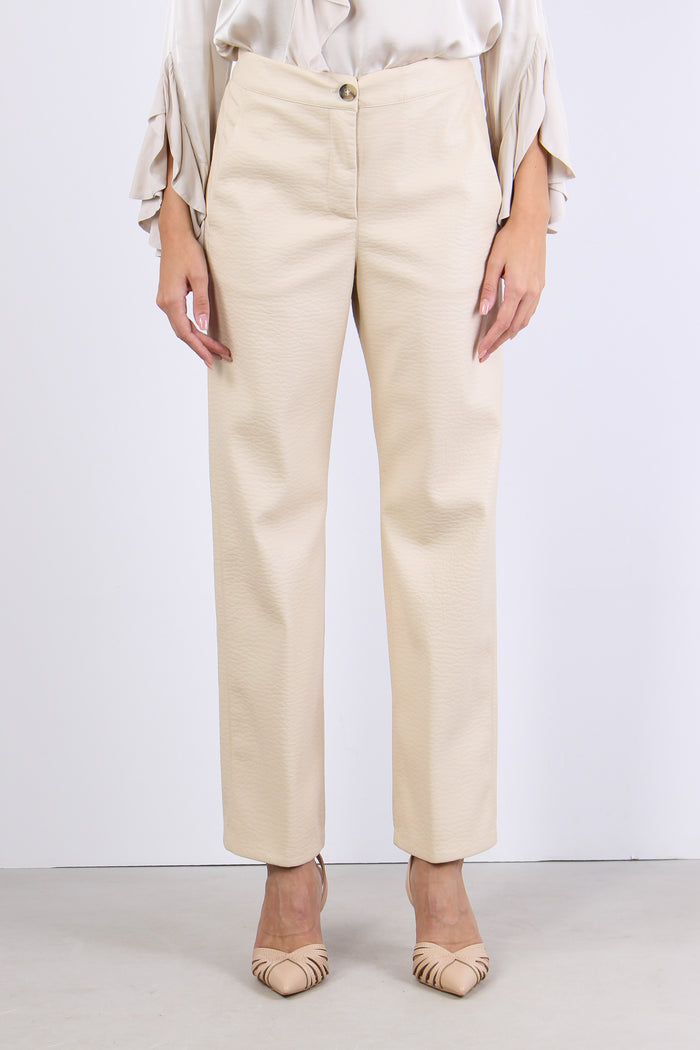 Pantalone Ecopelle Panna-2