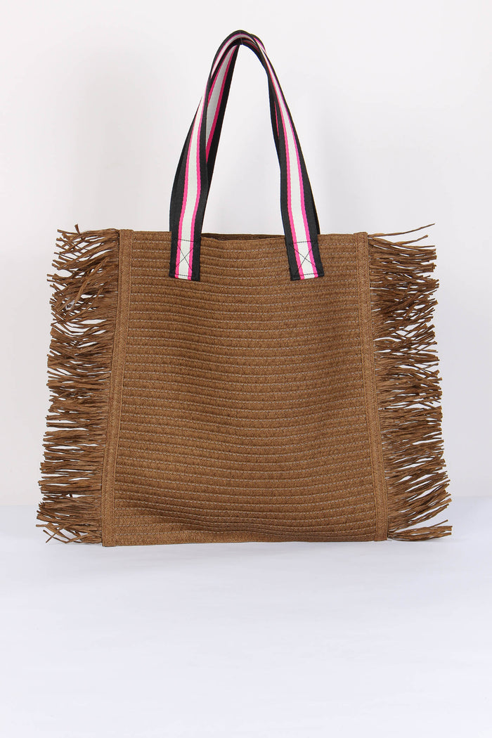 Shopping Rafia Ricamo Logo Nero-3