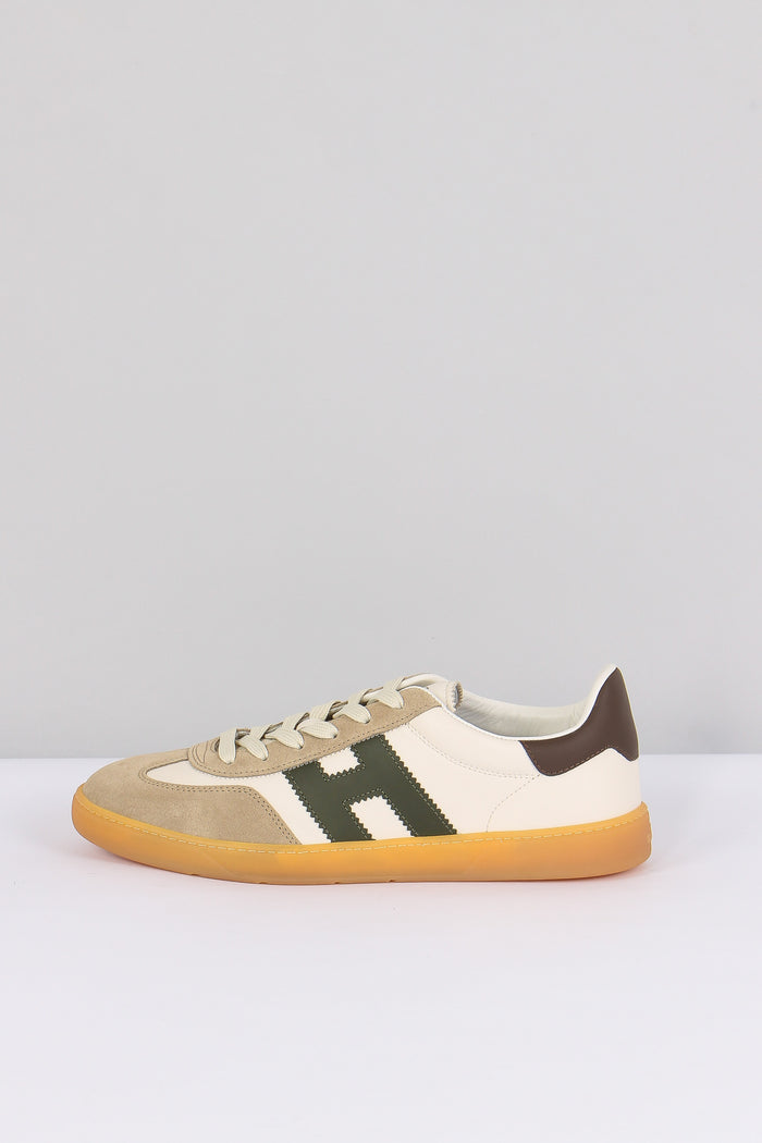 Sneaker Cool Pelle Bianco/sabbia/verde-7