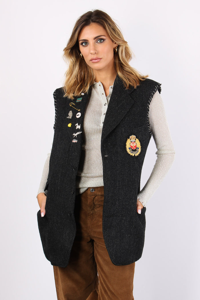 Gilet Patchwork Grey Mix-3