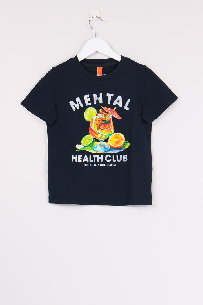 T-shirt Stampa Beach Navy Blue