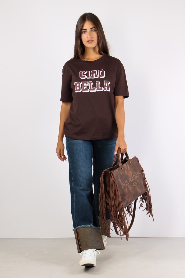 T-shirt Regular Ciao Bella Moro/bordeaux