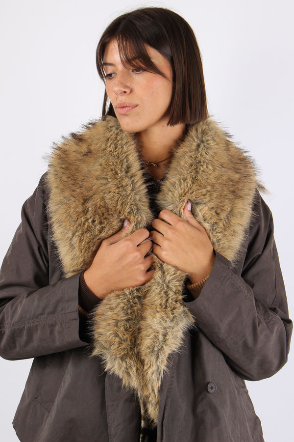 Parka Corto Pelo Frange Moro-2
