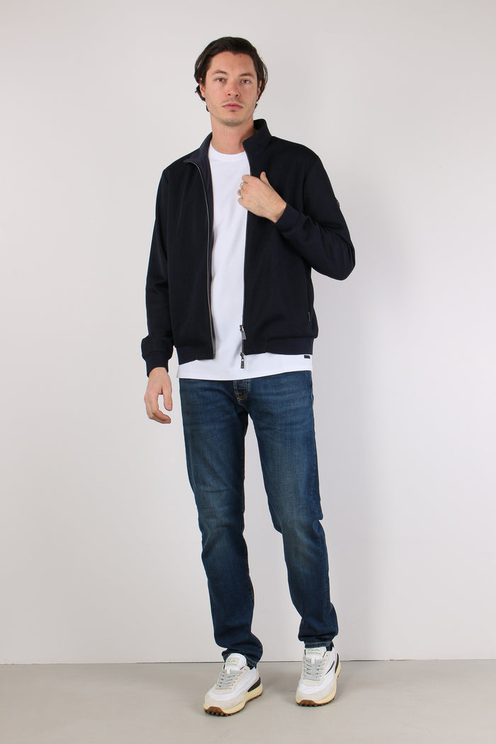 Giubbotto Collo In Piedi Blu Navy