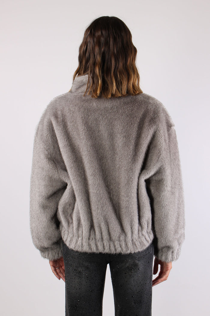 Bomber Pelliccia Silver Grey-5