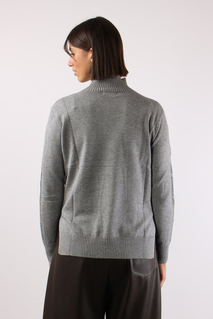 Maglia Viscosa Treccia Grigio-5