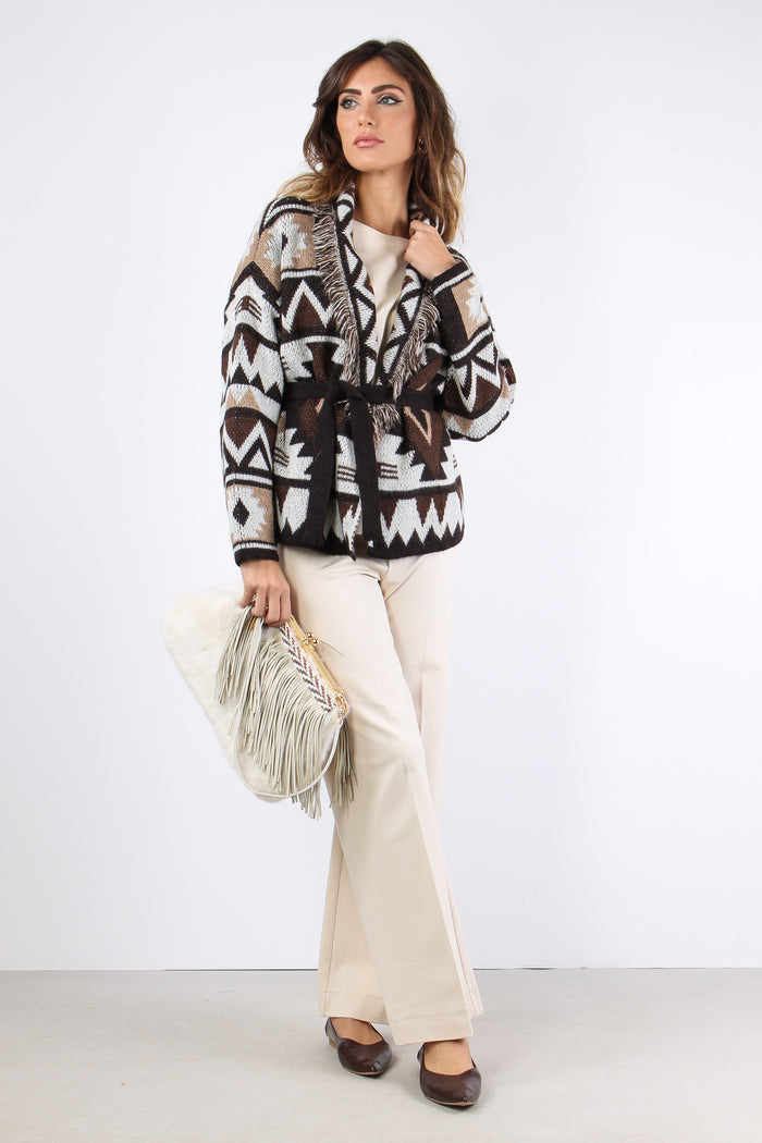 Cardigan Jacquard Peruviano Moro-4