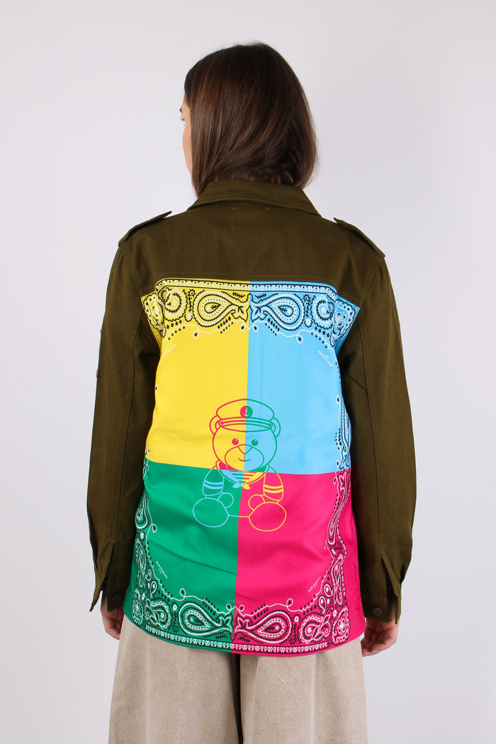 Giacca Over Fantasia Patch Military Green-5