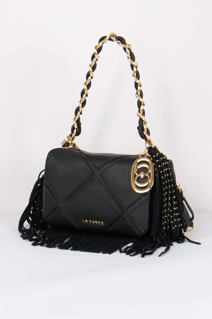 Tracollina Trapunta Frange Black-5