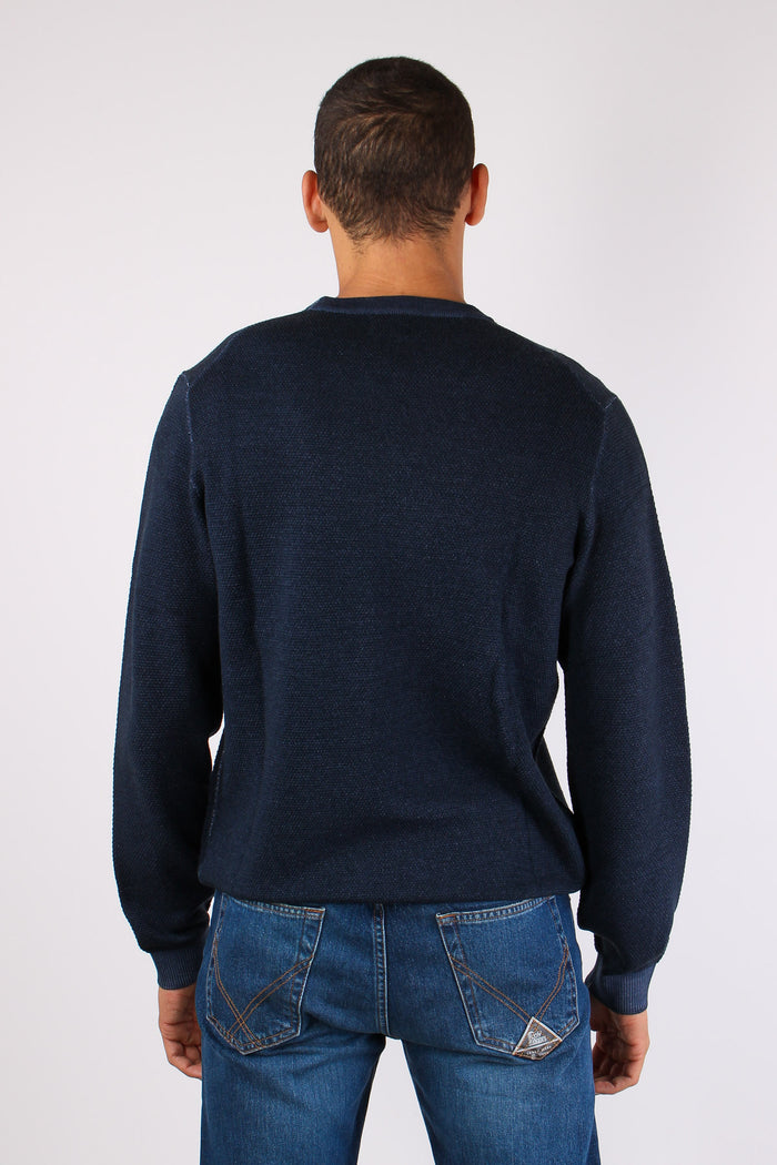 Maglia Lana Punto Riso Navy Blue-4