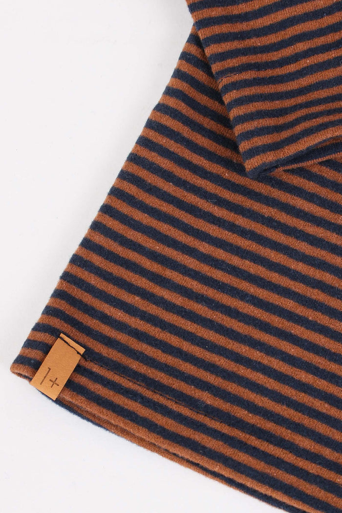 T-shirt Ml Micro Riga Castagna/blu-5