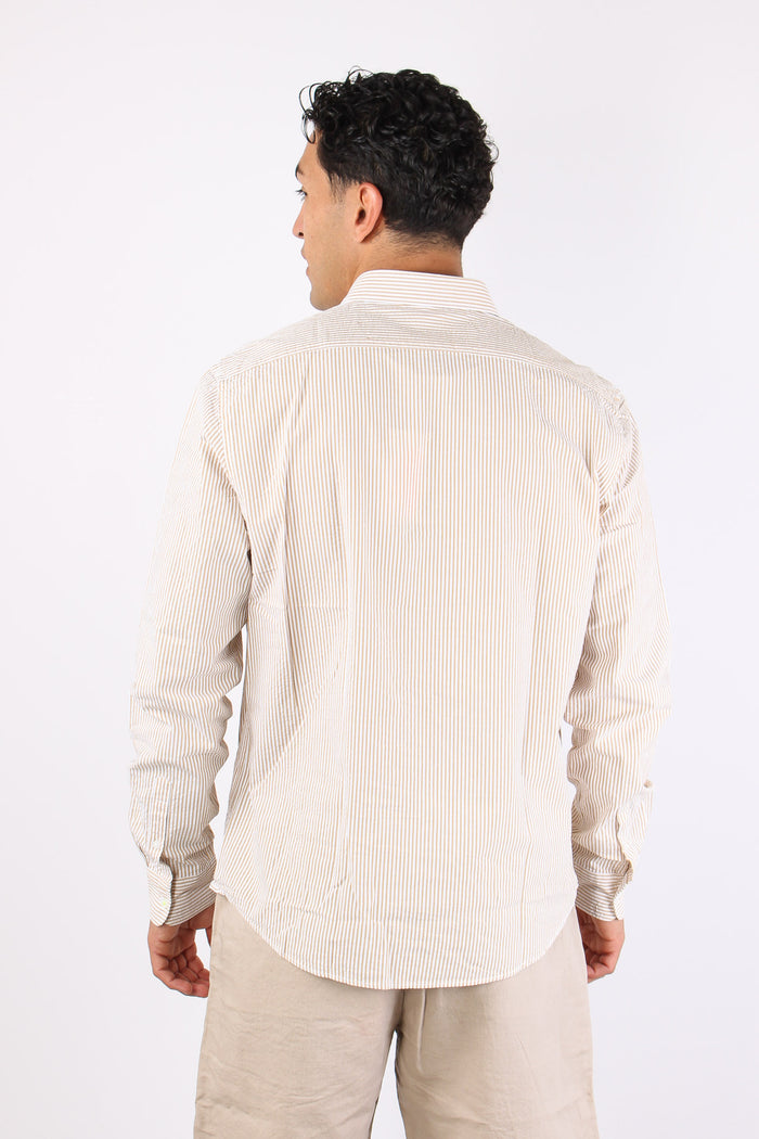 Camicia Fancy Riga Beige/bianco-5