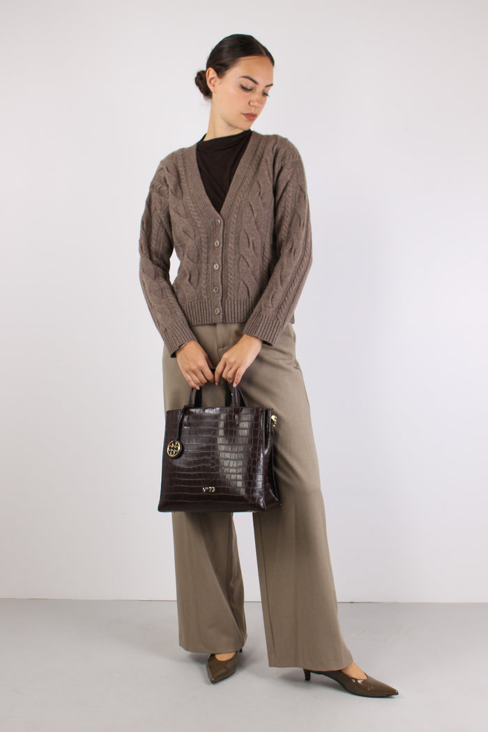 Cardigan Treccia Brown-3