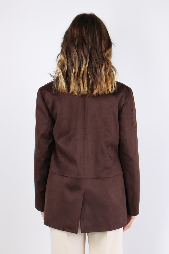 Giacca Over Scamosciata Moro-3