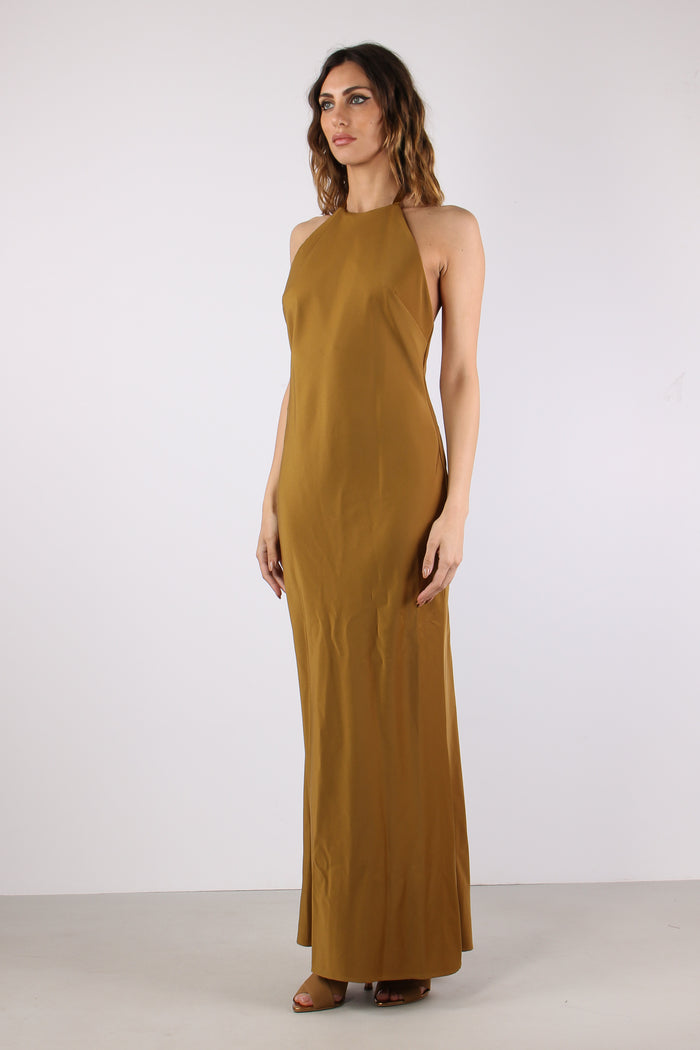 Abito Lungo Raso Bronze-3