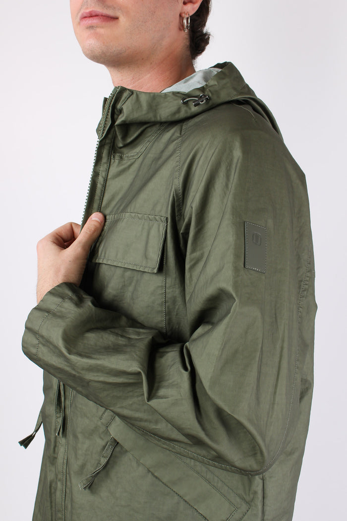 Giubbotto Cappuccio Spalmato Salvia-9