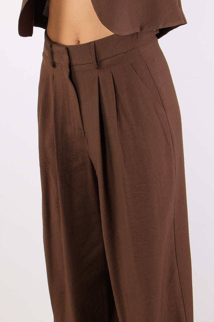 Pantalone Elastico Bottoni Moro-7