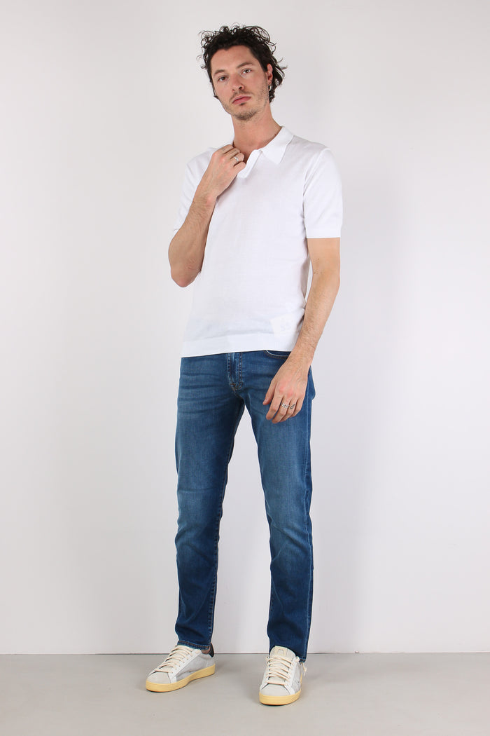 Polo Manica Corta Basica Optic White-2