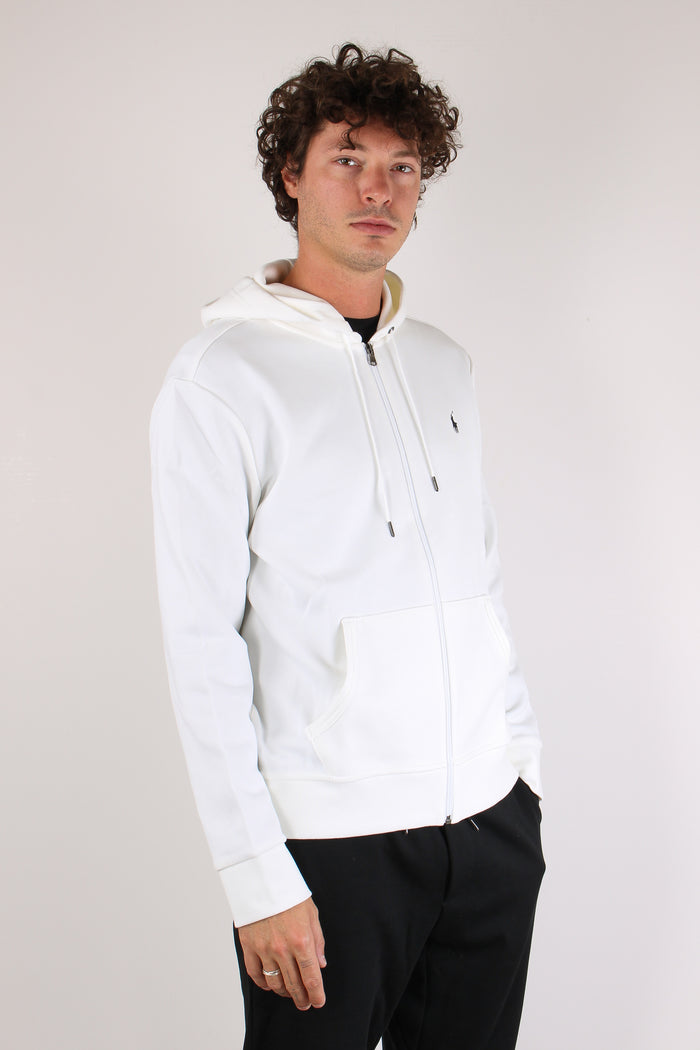 Felpa Zip Cappuccio White-6