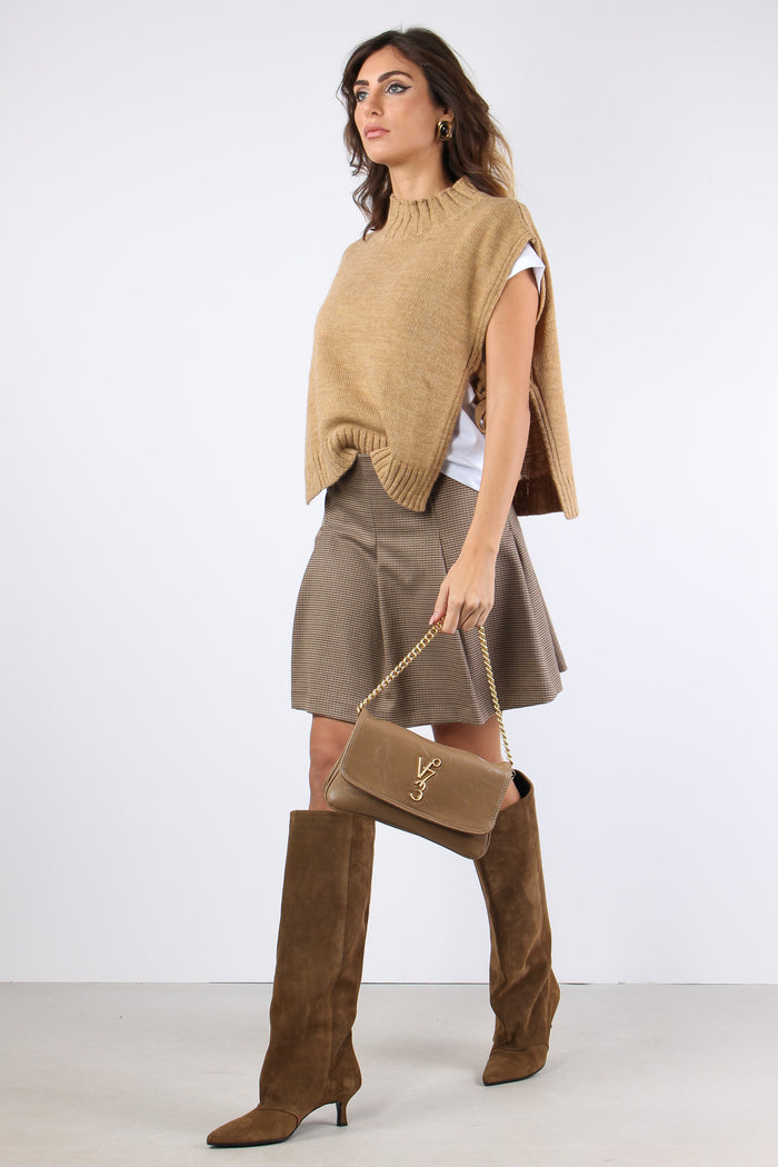 Gilet Fiocchi Laterali Cammello-6