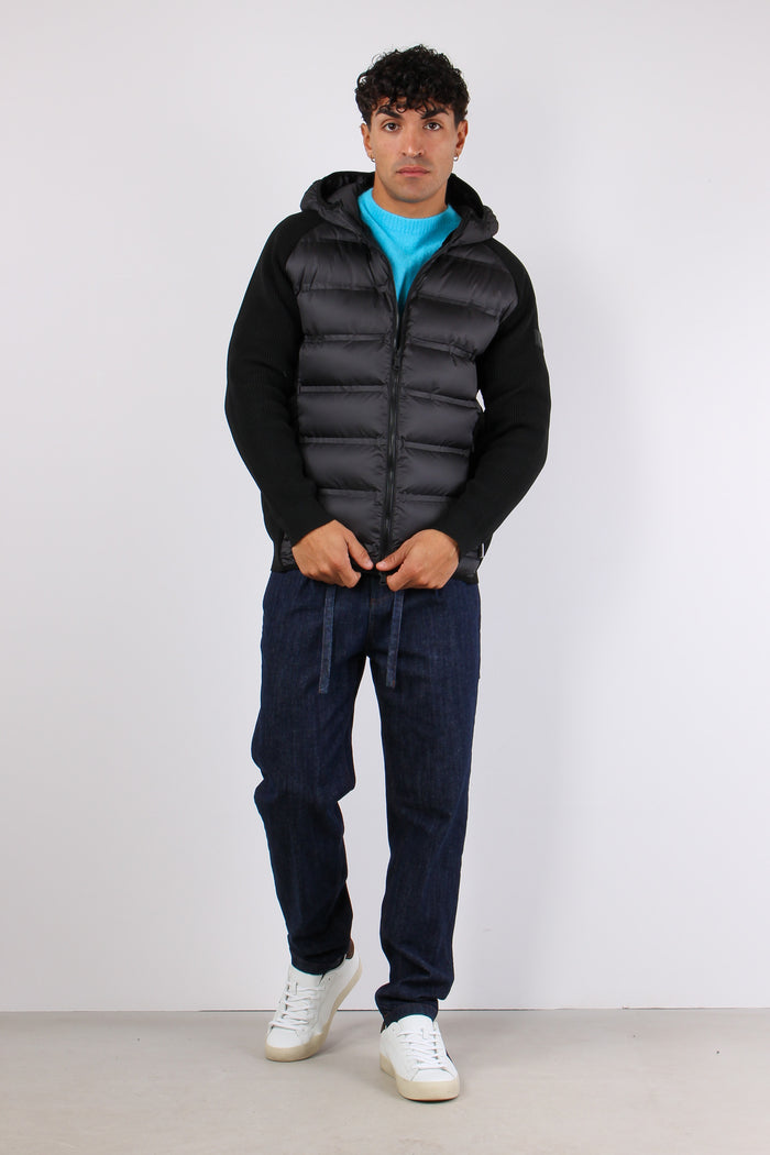 Giubbotto Bimateriale Nero-2