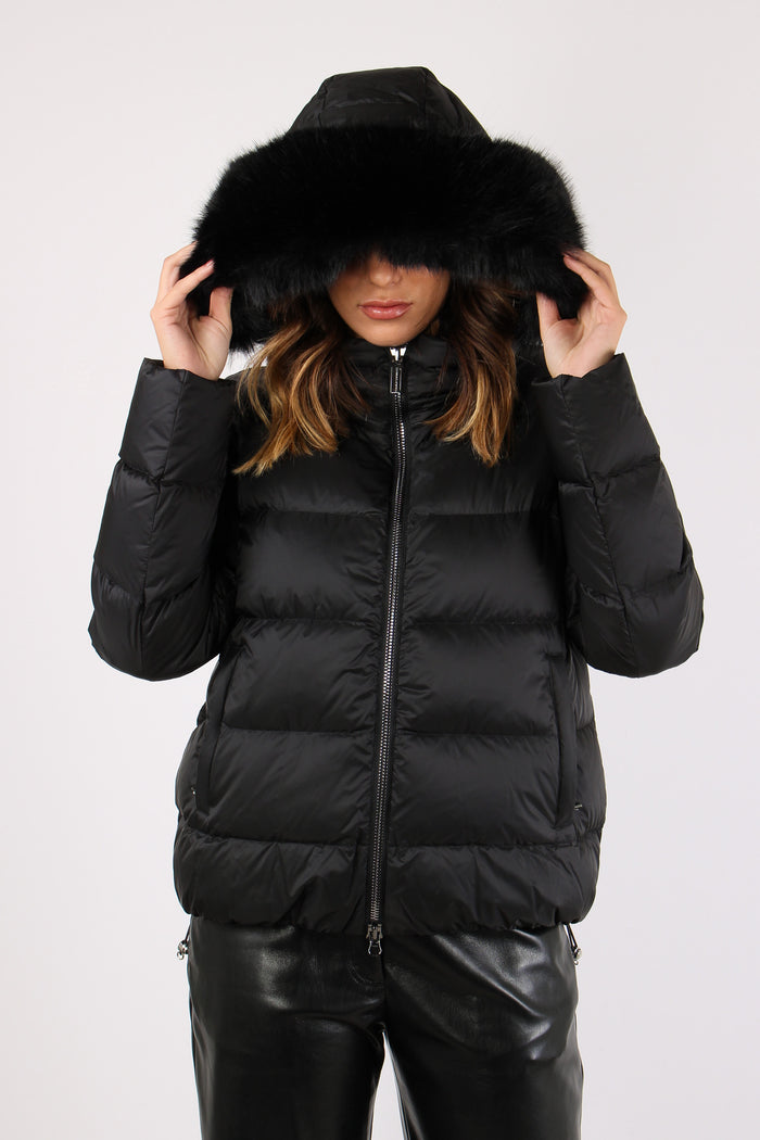 Piumino Over Ecopelliccia Nero-3