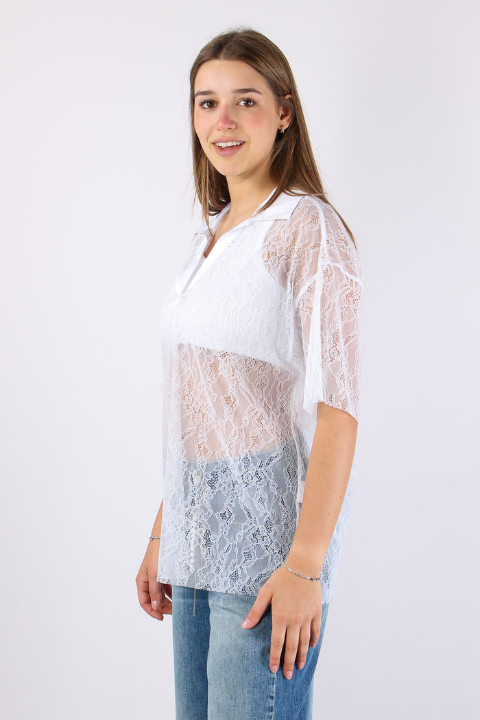 Polo Manica Corta Pizzo Bianco-7