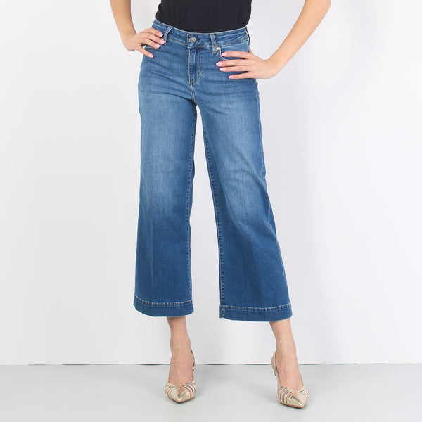 Jeans Authentic Cropped Denim Scuro-2