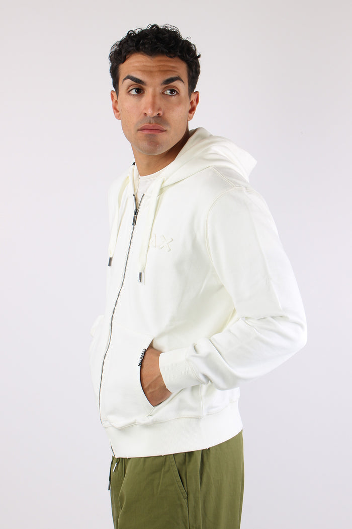 Felpa Full Zip Delavee Bianco-6