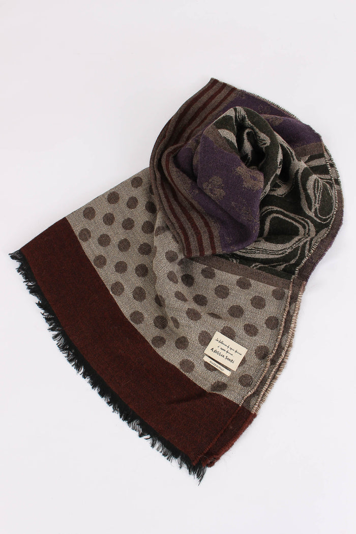 Sciarpa Patchwork Grigio/verde