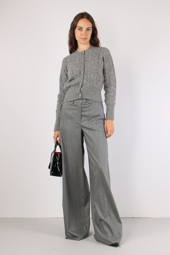 Mllapice Pantalone Palazzo Grigio Melange-3