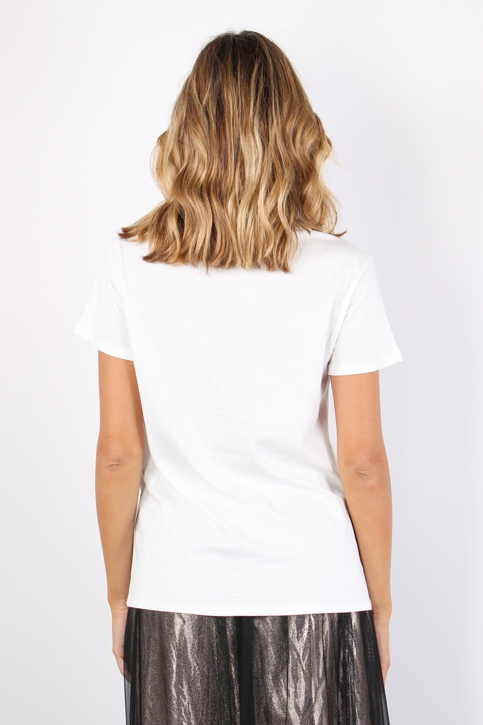 T-shirt Logo Strass White Sugar-3