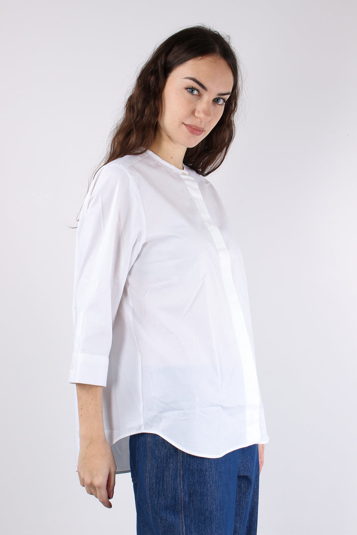 Camicia Coreana Manica 3/4 Bianco-9