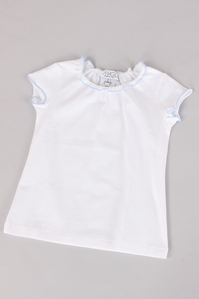 T-shirt Profilo Contrasto Azzurro-4