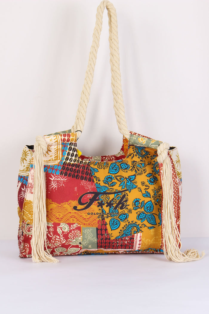 Borsa Fantasia Frange Laterali Multicolor-3