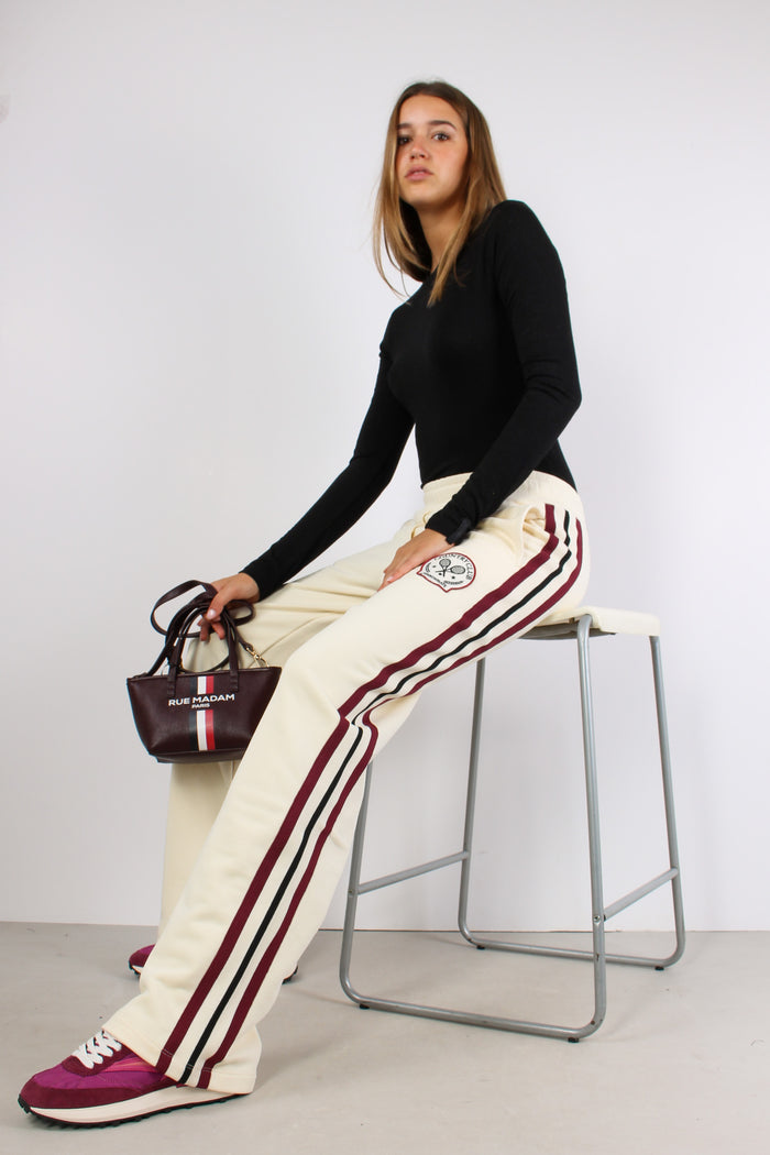 Pantalone Palazzo Banda Bianco Burro-11