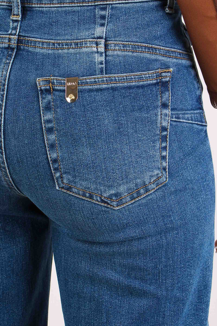 Denim Flare Cintura Denim Medio-8