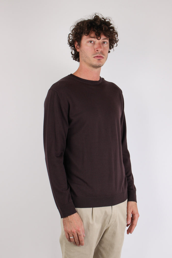 Maglia Girocollo Lana Merinos Cacao-5