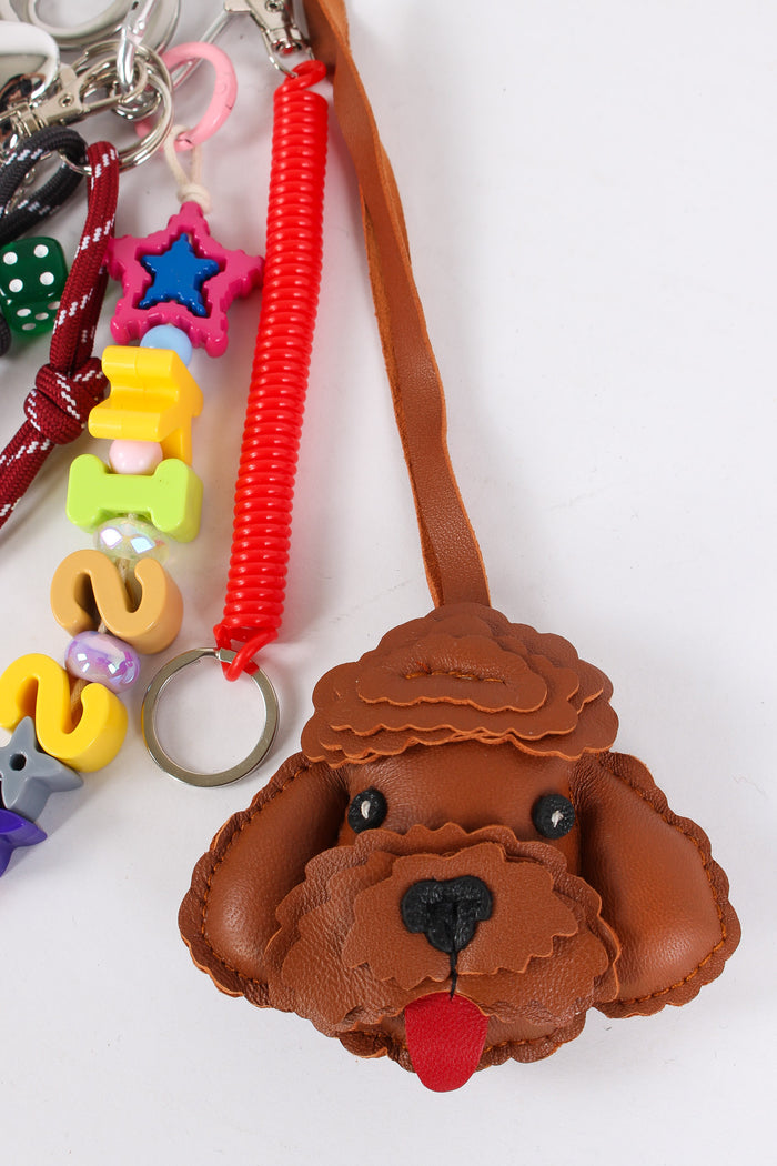 Portachiave Charms Cane Cuoio-5