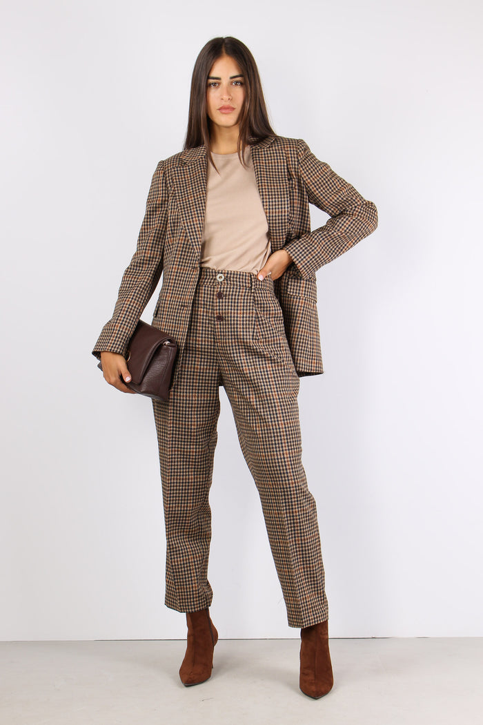 Pantalone Baloon Micro Quadro Cioc/beige/blu