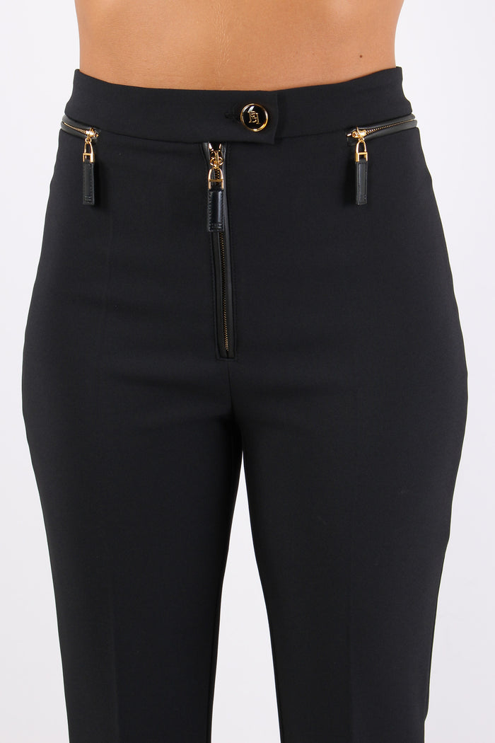 Pantalone Trombetta Zip Nero-7