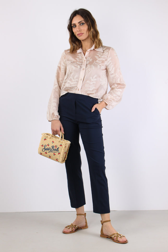Pantalone Stretto Spacchetti Blu-5